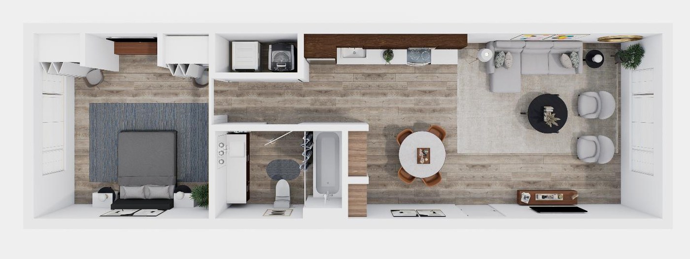 One Bedroom &middot; Plan C2 floor plan