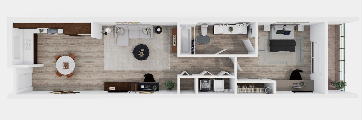 One Bedroom &middot; Plan F1 floor plan