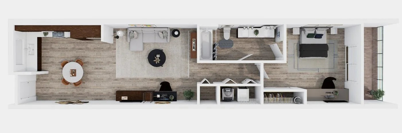 One Bedroom &middot; Plan F1 floor plan