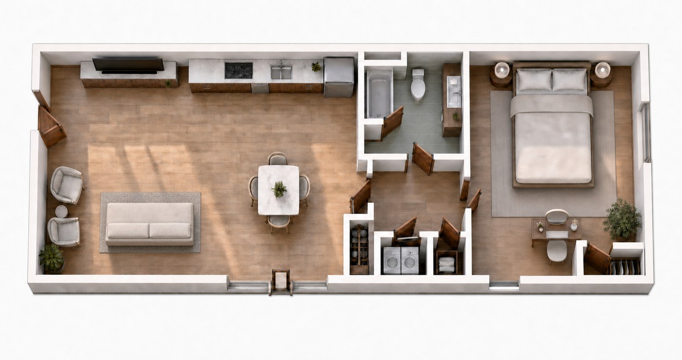 One Bedroom &middot; Plan G3 floor plan