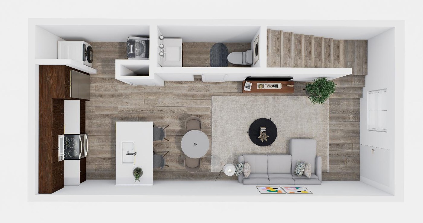 One Bedroom Townhome floor plan