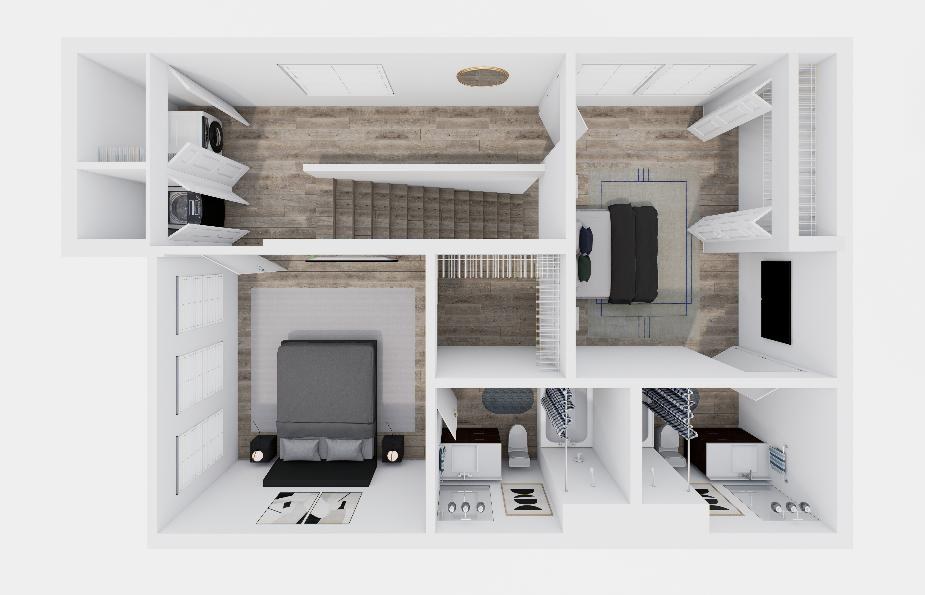 Corner Townhome B Upper Level floor plan